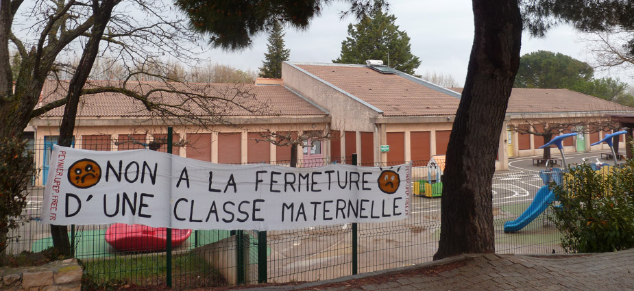 Non à la fermeture de la 5ème classe de l’école maternelle !