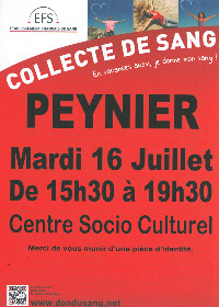 Collecte de sang à Peynier