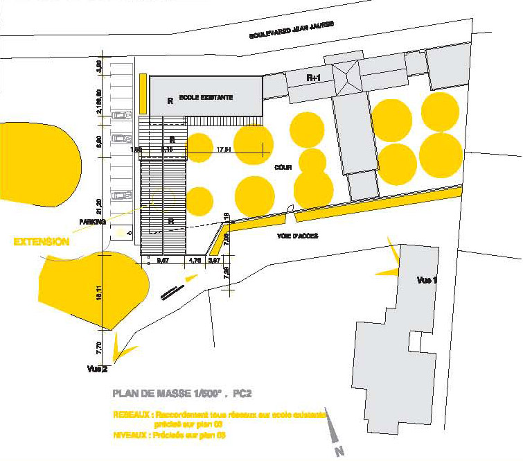 Plan d'xtention de l'école Jean Jaurès