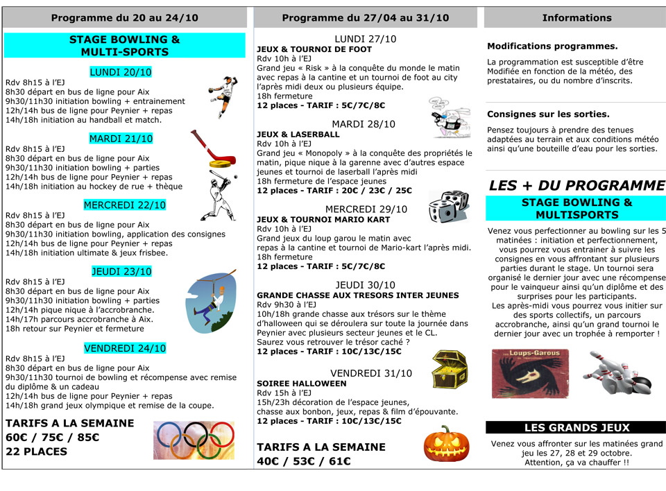 OXYJEUNES (12-17 ans) : programme vacances de la Toussaint